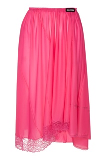 Розовая юбка с кружевной отделкой Balenciaga