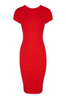 Красное вязаное платье 7КА