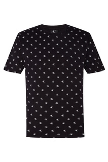 Черная футболка с монограммами Calvin Klein