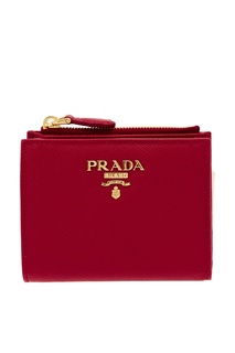 Кошелек с застежкой на кнопку из сафьяновой кожи Prada