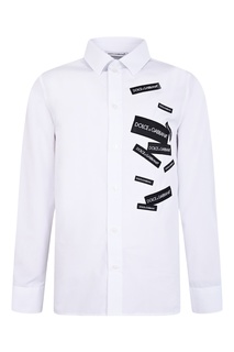 Рубашка с контрастными эмблемами Dolce&Gabbana Children