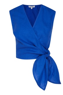 Синяя блузка с завязкой Erma