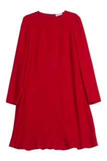 Короткое красное платье с оборкой Red Valentino