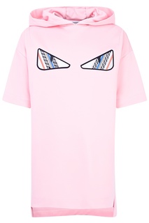Розовое платье с капюшоном Fendi Kids
