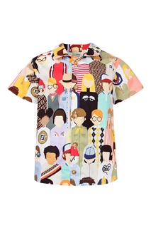 Рубашка с ярким дизайном Fendi Kids