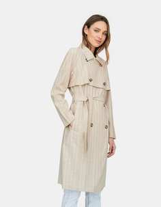 Длинный тренч в стиле рустик Stradivarius