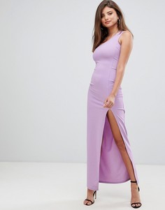 Асимметричное платье макси с разрезом сбоку AX Paris - Фиолетовый