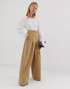 Брюки-карго из премиум-ткани с широкими штанинами ASOS DESIGN - Рыжий