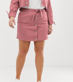 Джинсовая мини юбка-трапеция с поясом на талии Urban Bliss Plus - Медный