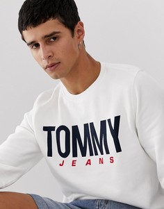 Белый флисовый свитшот с логотипом Tommy Jeans - essential - Белый