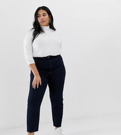 Темные узкие джинсы в винтажном стиле с завышенной талией и строчками ASOS DESIGN Curve Recycled Farleigh - Синий