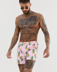 Шорты для плавания с принтом ананасов Brave Soul - Розовый