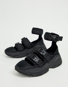 Черные спортивные сандалии на толстой подошве ASOS DESIGN - Черный