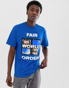 Синяя футболка с принтом на груди Fairplay Fwo - Синий