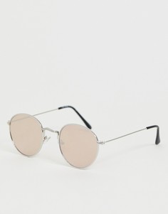 Круглые солнцезащитные очки Burton Menswear - Серебряный