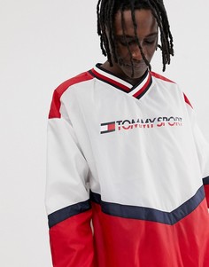 Хоккейный свитшот-oversize в стиле колор блок (белый/красный/синий) Tommy Sport - Мульти