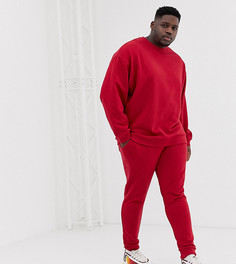 Красный спортивный свитшот/джоггеры скинни ASOS DESIGN Plus - Красный