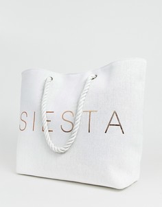 Пляжная сумка с принтом Siesta South Beach - Белый