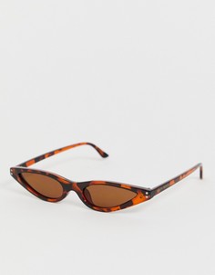 Узкие солнцезащитные очки кошачий глаз South Beach - Коричневый