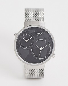 Часы с сетчатым ремешком HUGO 1530055 Travel 42 мм - Серебряный