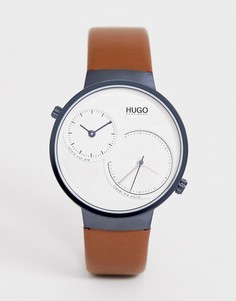 Часы с кожаным ремешком HUGO 1530054 42 мм - Рыжий