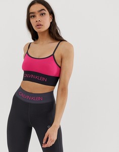 Розовый спортивный бюстгальтер с логотипом Calvin Klein Performance - Розовый