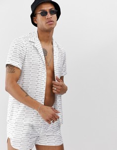 Рубашка от комплекта с отложным воротником и принтом логотипа Hermano - Белый