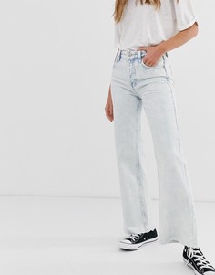 Расклешенные джинсы с завышенной талией и необработанными краями Free People - Синий