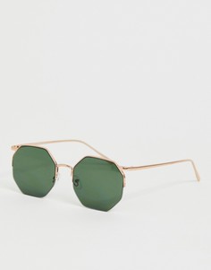 Восьмиугольные солнцезащитные очки River Island - Золотой