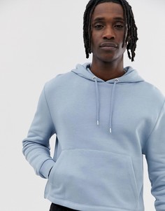 Синее укороченное худи ASOS DESIGN - Синий