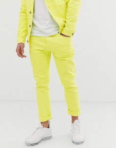 Комбинируемые облегающие джинсы неоновой расцветки Pull&Bear - Желтый