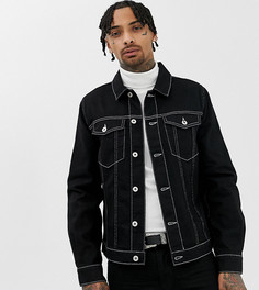Черная джинсовая куртка с контрастными строчками Heart & Dagger - Черный