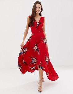 Платье макси с цветочным принтом AX Paris - Красный