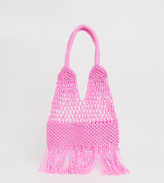 Ярко-розовая сумка-тоут в стиле кроше Glamorous - Розовый