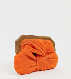 Оранжевый клатч с застежкой под дерево Accessorize - Оранжевый