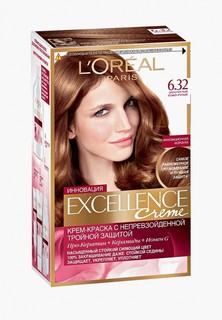 Краска для волос LOreal Paris LOreal Excellence Creme, оттенок 6.32, Золотистый темно-русый