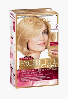 Краска для волос LOreal Paris LOreal Excellence, оттенок 9, Очень светло-русый