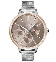 Часы круглой формы с металлическим браслетом Hugo Boss