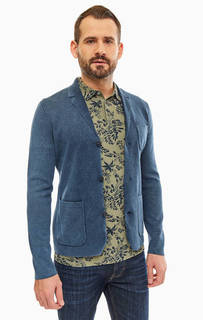 Синий хлопковый пиджак с карманами Marc Opolo