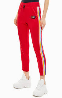 Красные брюки джоггеры с контрастными лампасами Juicy by Juicy Couture