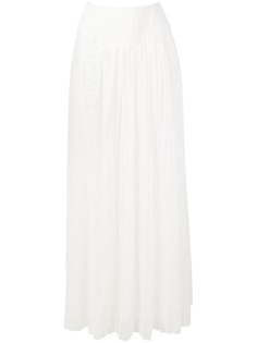 Alberta Ferretti длинная юбка с кружевными вставками