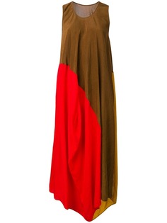 Uma Wang длинное платье в стиле колор-блок