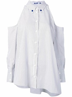 SJYP полосатая рубашка с открытыми плечами