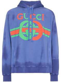Gucci джемпер с капюшоном и логотипом