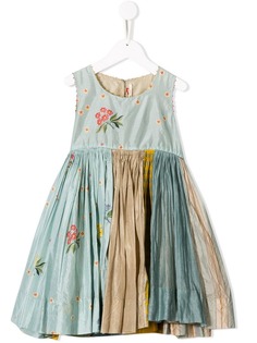 Pero Kids платье со складками и цветочным принтом