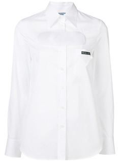 Prada рубашка с вырезом и логотипом