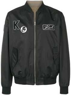 Karl Lagerfeld куртка-бомбер с нашивками