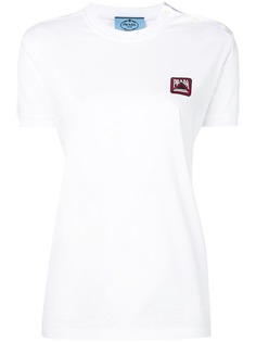 Prada футболка с вышитым логотипом