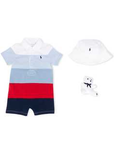 Ralph Lauren Kids комбинезон-поло в полоску с логотипом