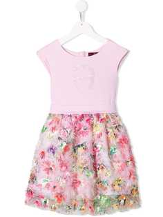 Aigner Kids сетчатое платье с цветочным принтом